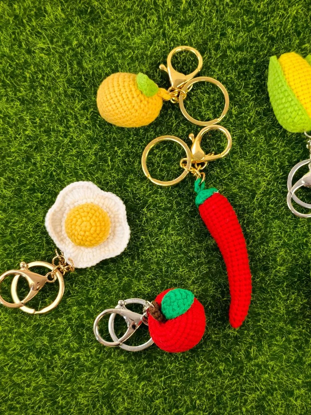 Handmade Amigurumi Crochet Mango Keychain and Bag Charm